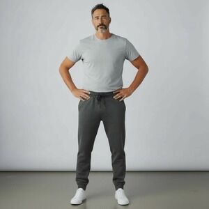 Alphalete Athletics Mens Ankle Zip Drawstring Jogger‎ Pants Heather Gray Medium